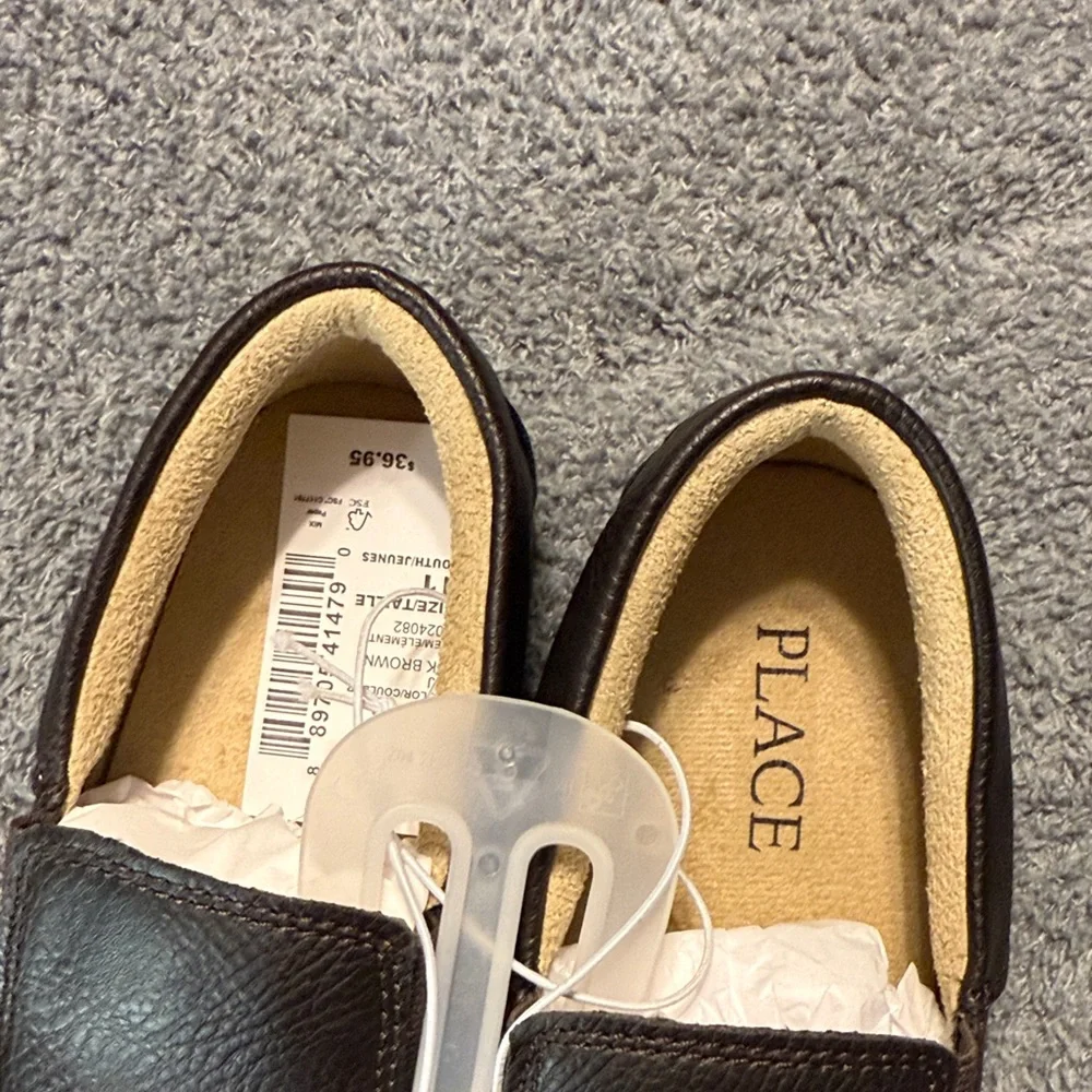 Kids dark brown Leather Loafers